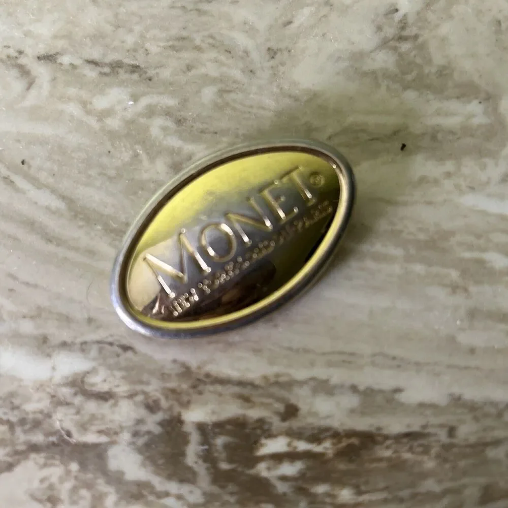 Monet Jewelry Work Pin Brooch FLAWED-Extremely Tarnished